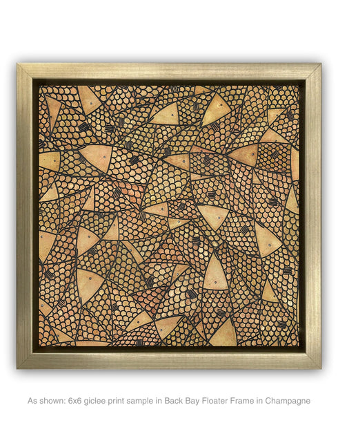 Copper Sardines | Framed Giclee Print on Canvas